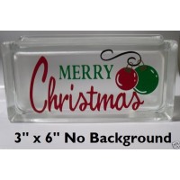 Cute Merry Christmas with ornaments Decal Sticker for Glass Block DIY Crafts   332437364160